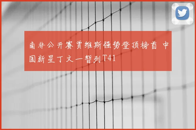 南非公开赛贾维斯强势登顶榜首 中国新星丁文一暂列T41